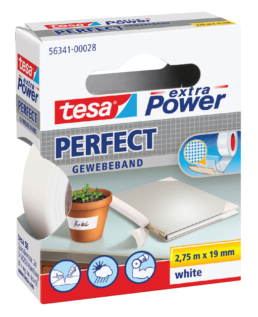 Textieltape tesa® extra Power Perfect 2.75mx19mm wit afbeelding
