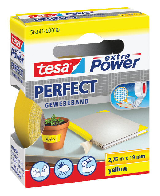 Textieltape tesa® extra Power Perfect 2.75mx19mm geel afbeelding