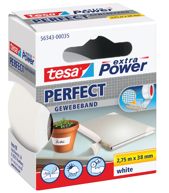 Textieltape tesa® extra Power Perfect 2.75mx38mm wit afbeelding