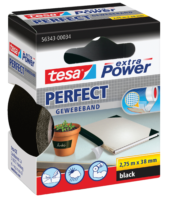 Textieltape tesa® extra Power Perfect 2.75mx38mm zwart afbeelding