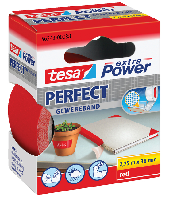 Textieltape tesa® extra Power Perfect 2.75mx38mm rood afbeelding