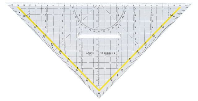Geodriehoek Aristo 1648/2 325mm met greep transparant afbeelding
