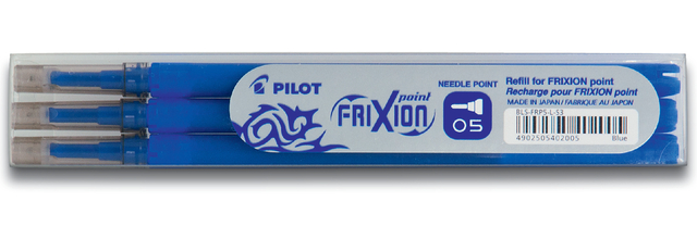 Rollerpenvulling PILOT friXion fijn blauw set à 3 stuks afbeelding