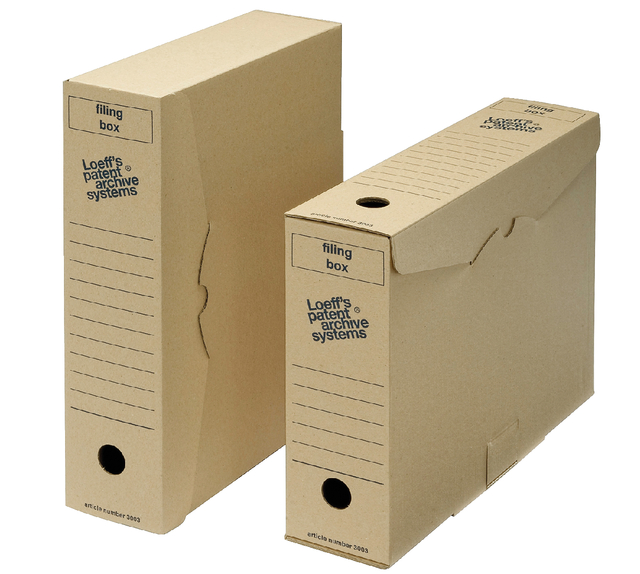 Archiefdoos Loeff Filing Box 3003 folio 345x250x80mm karton afbeelding