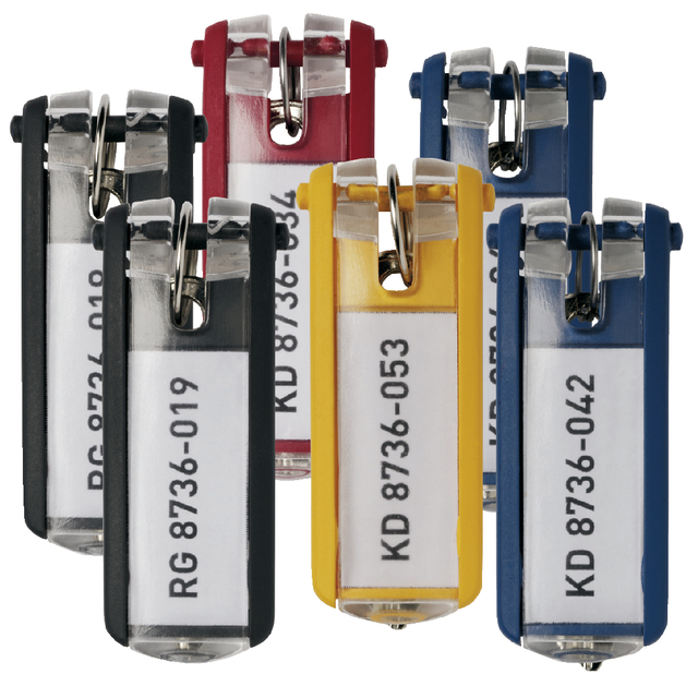 Sleutellabel Durable met ring assorti 6 stuks afbeelding