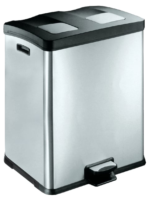 Afvalbak EKO Rejoice pedaalemmer 2x30 liter mat RVS afbeelding