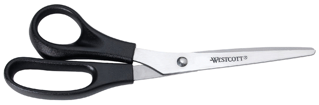Kantoorschaar Westcott 210mm met kunststof grip linkshandig rvs afbeelding
