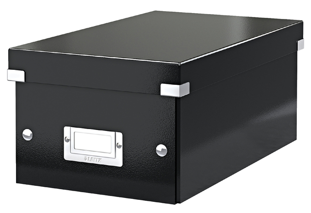 DVD-opbergdoos Leitz Click & Store WOW gerecycled karton 206x147x352mm zwart afbeelding