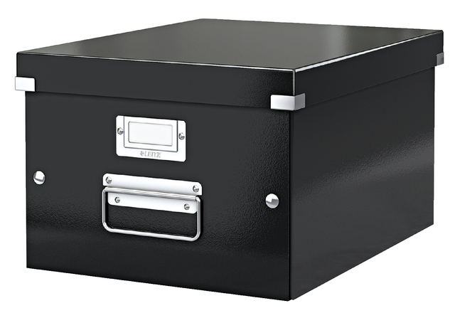 Opbergdoos Leitz Click & Store WOW middel gerecycled karton 281x200x370mm zwart afbeelding