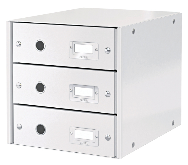 Ladenkast Leitz WOW Click & Store 3 laden gerecycled karton wit afbeelding
