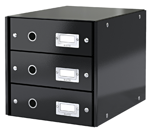 Ladenkast Leitz Click & Store WOW 3 laden gerecycled karton zwart afbeelding