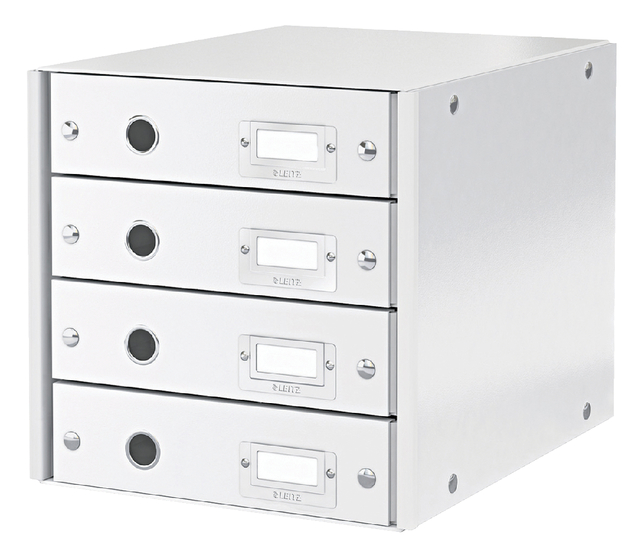 Ladenkast Leitz WOW Click & Store 4 laden gerecycled karton wit afbeelding