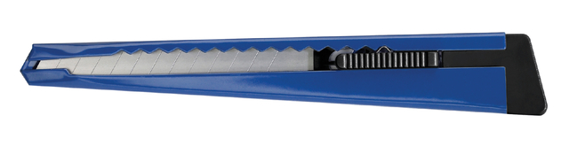 Snijmes Westcott office 9mm met schuifsluiting en metalen houder blauw afbeelding