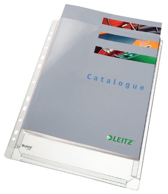 Harmonica showtas Leitz Premium met perforatiestrip 180µ PVC A4 5 stuks glashelder 5 stuks afbeelding