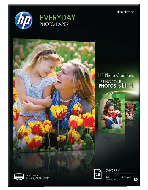 Inkjetpapier HP Q5451A A4 matglans 200gr 25 vel afbeelding