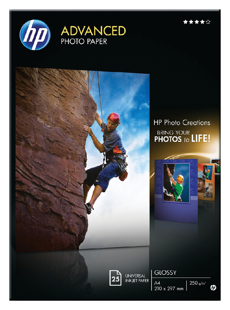 Inkjetpapier HP Q5456A A4 advanced 250gr 25 vel afbeelding