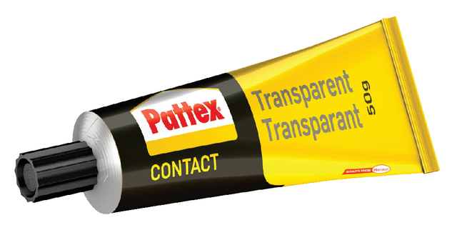 Contactlijm Pattex tube 50 gram op blister transparant afbeelding