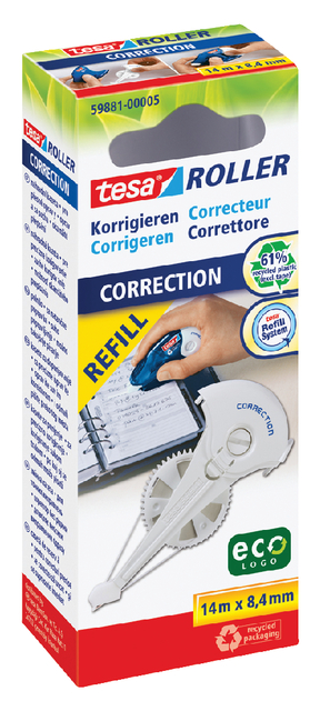 Navulling corretieroller tesa® ecoLogo® 14mx8,4mm hangdoosje afbeelding