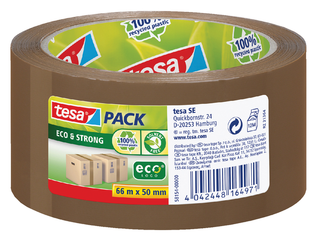 Verpakkingstape tesapack® Eco & Strong 66mx50mm bruin afbeelding