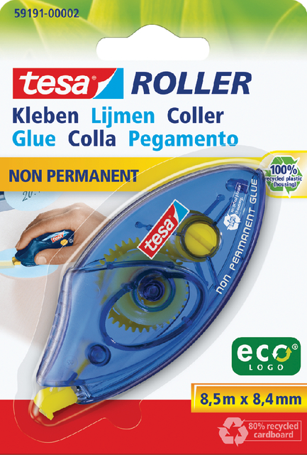 Lijmroller tesa® ecoLogo® niet permanent op blister afbeelding