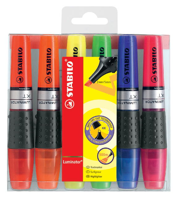 Markeerstift STABILO Luminator XT 71/6 assorti etui à 6 stuks afbeelding
