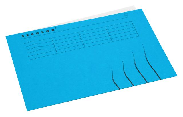 Vouwmap Secolor A4 100% gerecycled karton 250gr blauw afbeelding