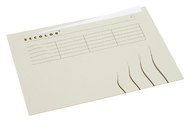 Vouwmap Secolor met tabrand A4 100% gerecycled karton 250gr Grijs afbeelding