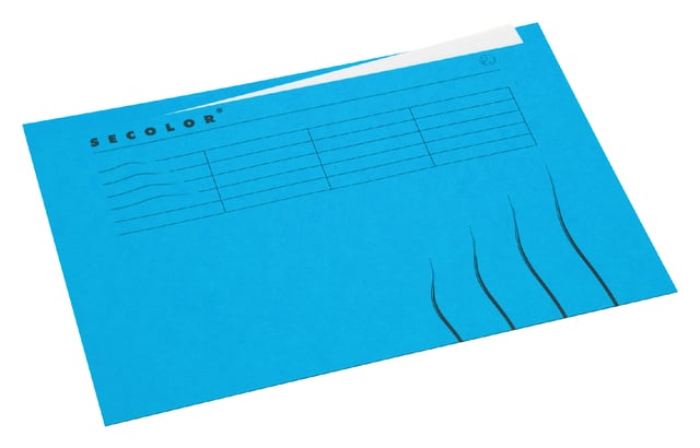 Vouwmap Secolor met tabrand A4 100% gerecycled karton 250gr Blauw afbeelding