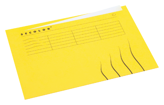 Vouwmap Secolor met tabrand A4 100% gerecycled karton 250gr Geel afbeelding