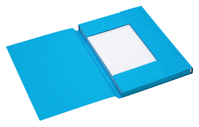 Dossiermap Secolor A4 3 kleppen 100% gerecycled karton 250 gr blauw afbeelding