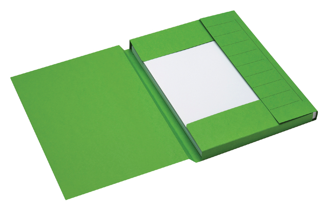 Dossiermap Secolor A4 3 kleppen 100% gerecycled karton 250 gr groen afbeelding