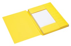 Dossiermap Secolor A4 3 kleppen 100% gerecycled karton 250 gr geel