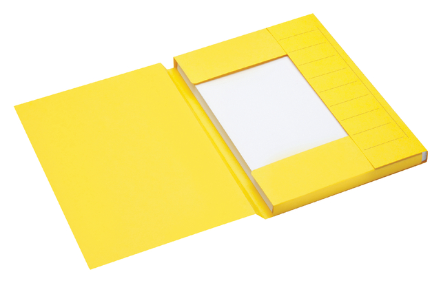 Dossiermap Secolor A4 3 kleppen 100% gerecycled karton 250 gr geel afbeelding