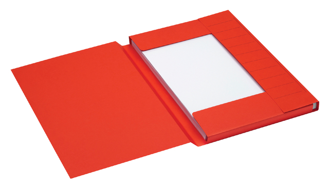 Dossiermap Secolor folio 3 klep 100% gerecycled karton 250 gr rood afbeelding