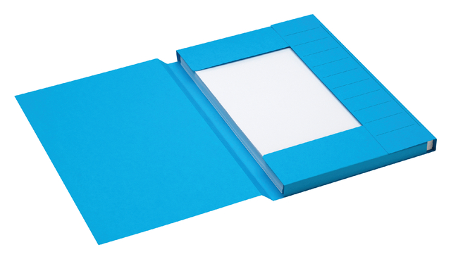 Dossiermap Secolor folio 3 klep 100% gerecycled karton 250 gr blauw afbeelding