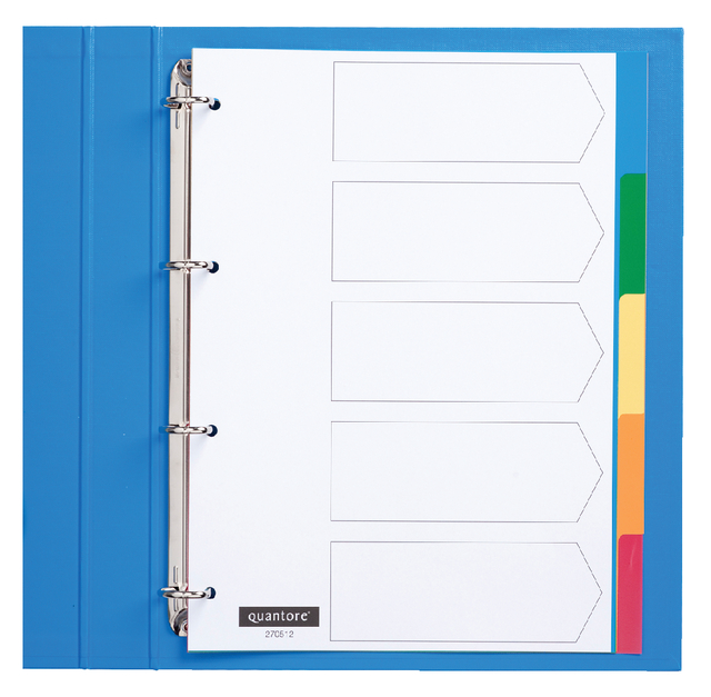 Tabbladen Quantore 4-gaats 5-delig assorti tabs PP afbeelding