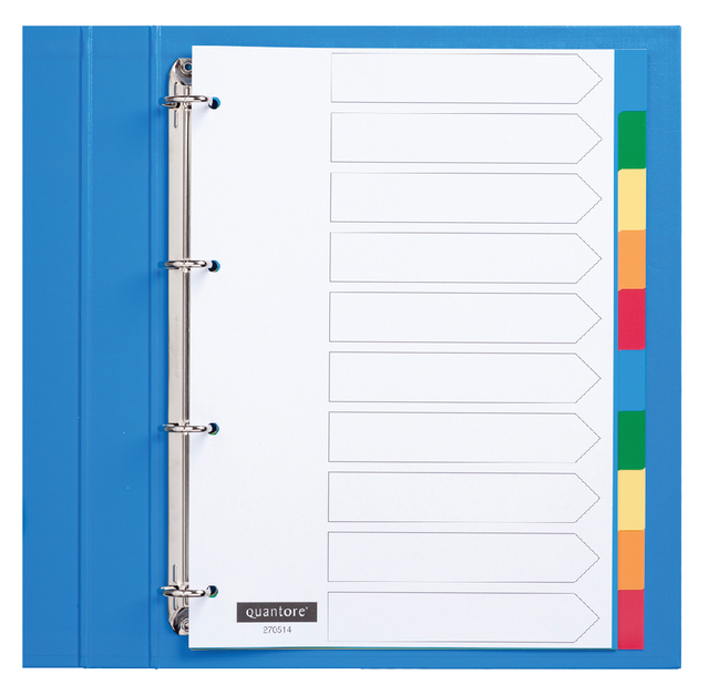 Tabbladen Quantore 4-gaats 10-delig assorti tabs PP afbeelding