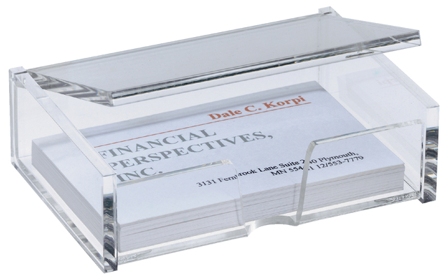 Visitekaartbox Sigel VA112 voor 80 kaarten 90x58mm acryl glashelder afbeelding