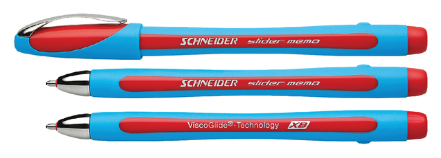 Balpen Schneider Slider Memo extra breed rood afbeelding