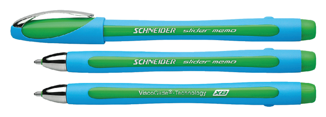 Balpen Schneider Slider Memo extra breed groen afbeelding