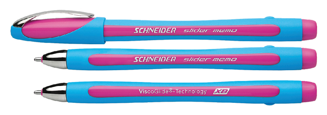 Balpen Schneider Slider Memo extra breed roze afbeelding