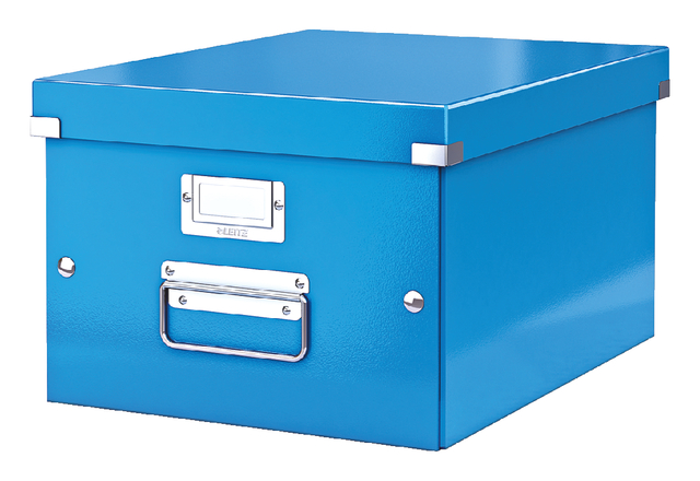 Opbergdoos Leitz Click & Store WOW middel gerecycled karton 281x200x370mm blauw afbeelding