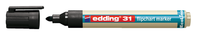 Viltstift edding 31 Ecoline voor flipover rond 1.5-3mm zwart afbeelding