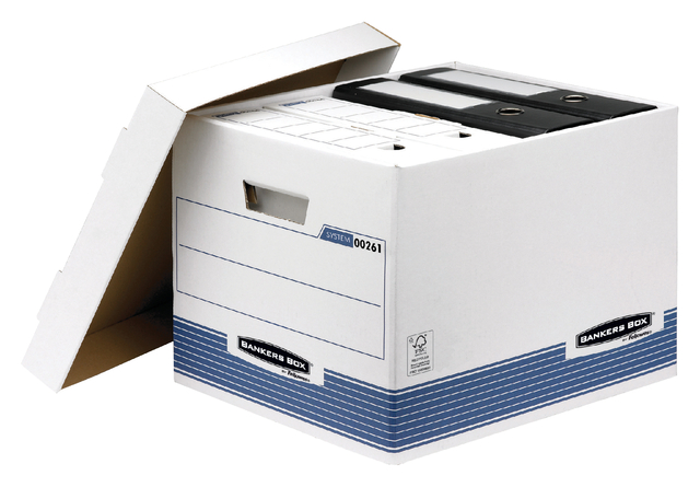 Archiefdoos Bankers Box System standaard wit blauw afbeelding