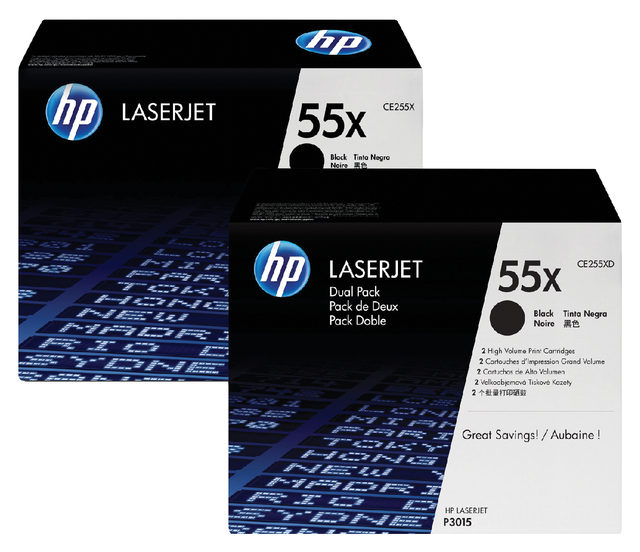 Tonercartridge HP CE255XD 55X zwart 2x afbeelding