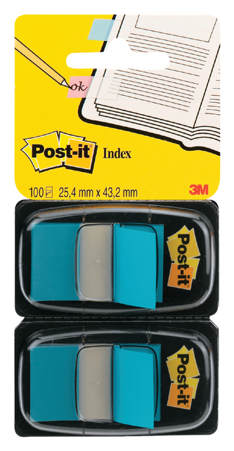 Indextabs Post-it 680 25.4x43.2mm duopack blauw 2x 50 tabs afbeelding