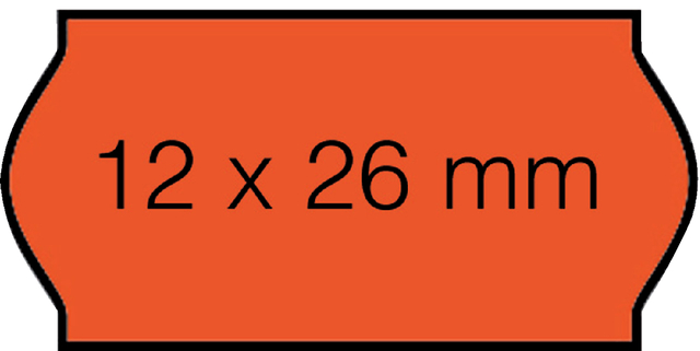 Prijsetiket 12x26mm Open-Data C6 permanent fluor rood 1500 stuks afbeelding