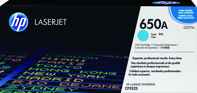 Tonercartridge HP CE271A 650A blauw afbeelding