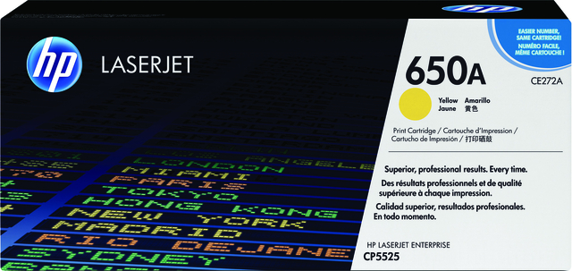 Tonercartridge HP CE272A 650A geel afbeelding