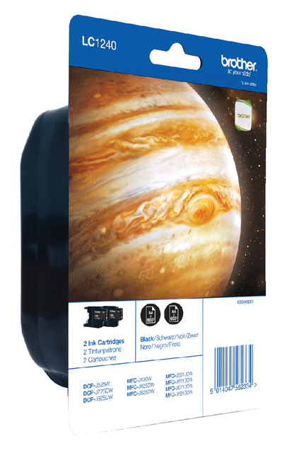 Inktcartridge Brother LC-1240BKBP2 zwart 2x afbeelding